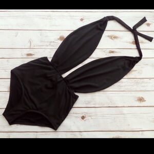 Black sexy one piece swimsuit